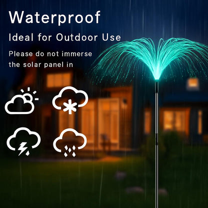Solar-Powered Multicolor Fiber Optic Garden Lights
