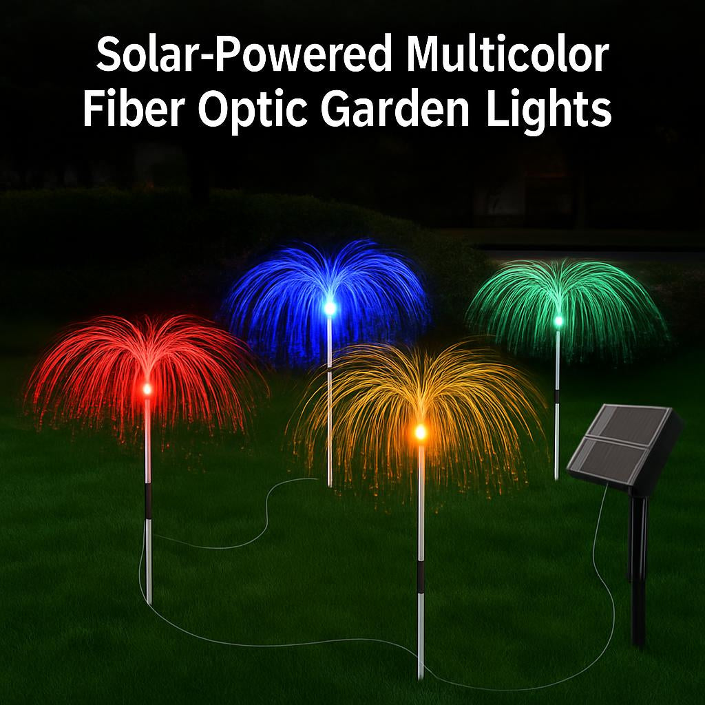 Solar-Powered Multicolor Fiber Optic Garden Lights