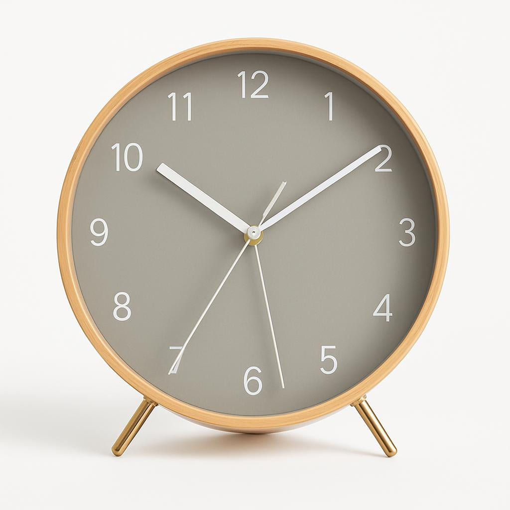Eco-Friendly Round Wall Clock with Sustainable Wood Frame