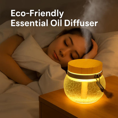 Eco-Friendly Essential Oil Diffuser with Wooden Top