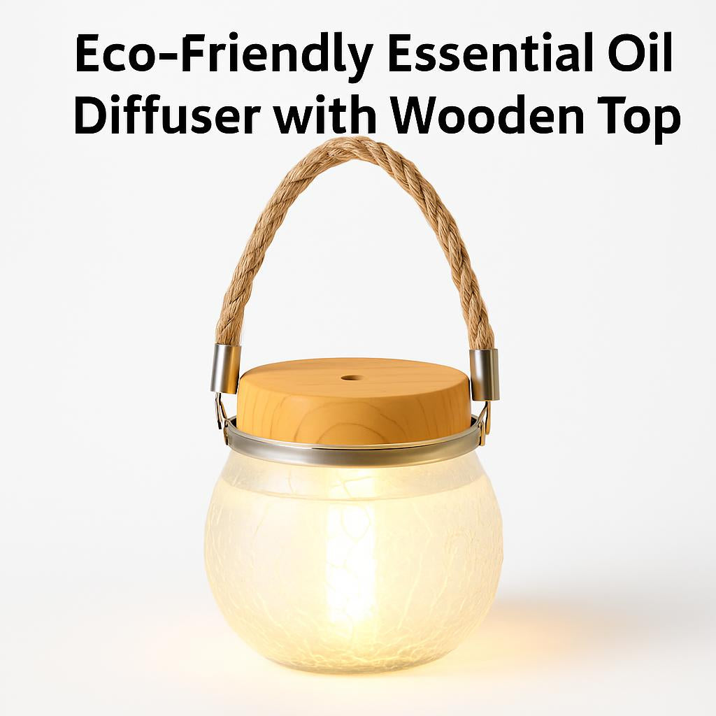 Eco-Friendly Essential Oil Diffuser with Wooden Top
