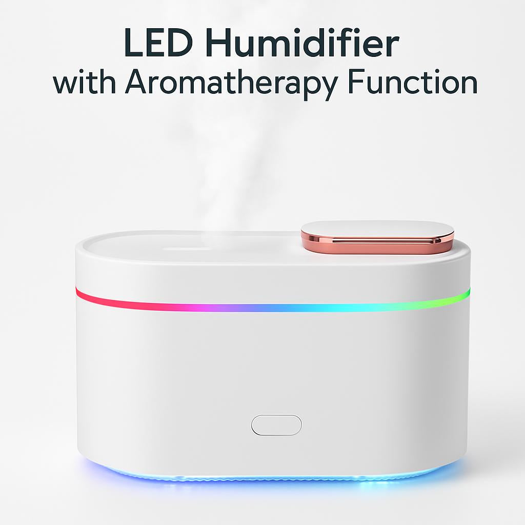 Eco-Friendly LED Humidifier with Aromatherapy Function