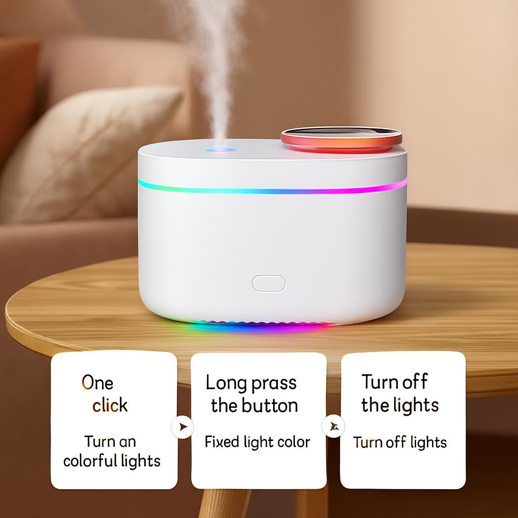 Eco-Friendly LED Humidifier with Aromatherapy Function