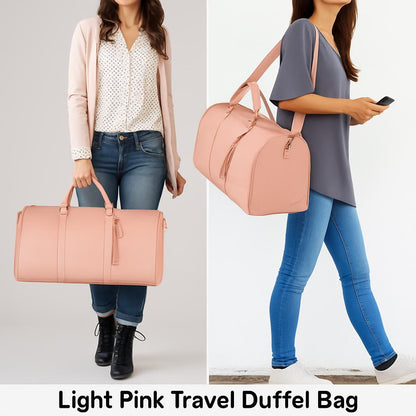 Eco-Friendly Light Pink Travel Duffel Bag