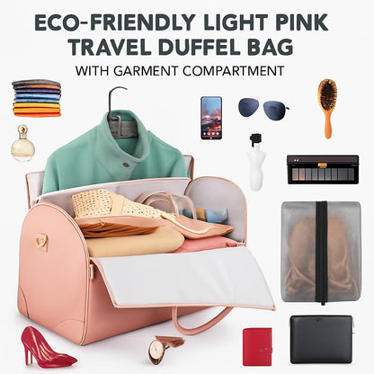 Eco-Friendly Light Pink Travel Duffel Bag