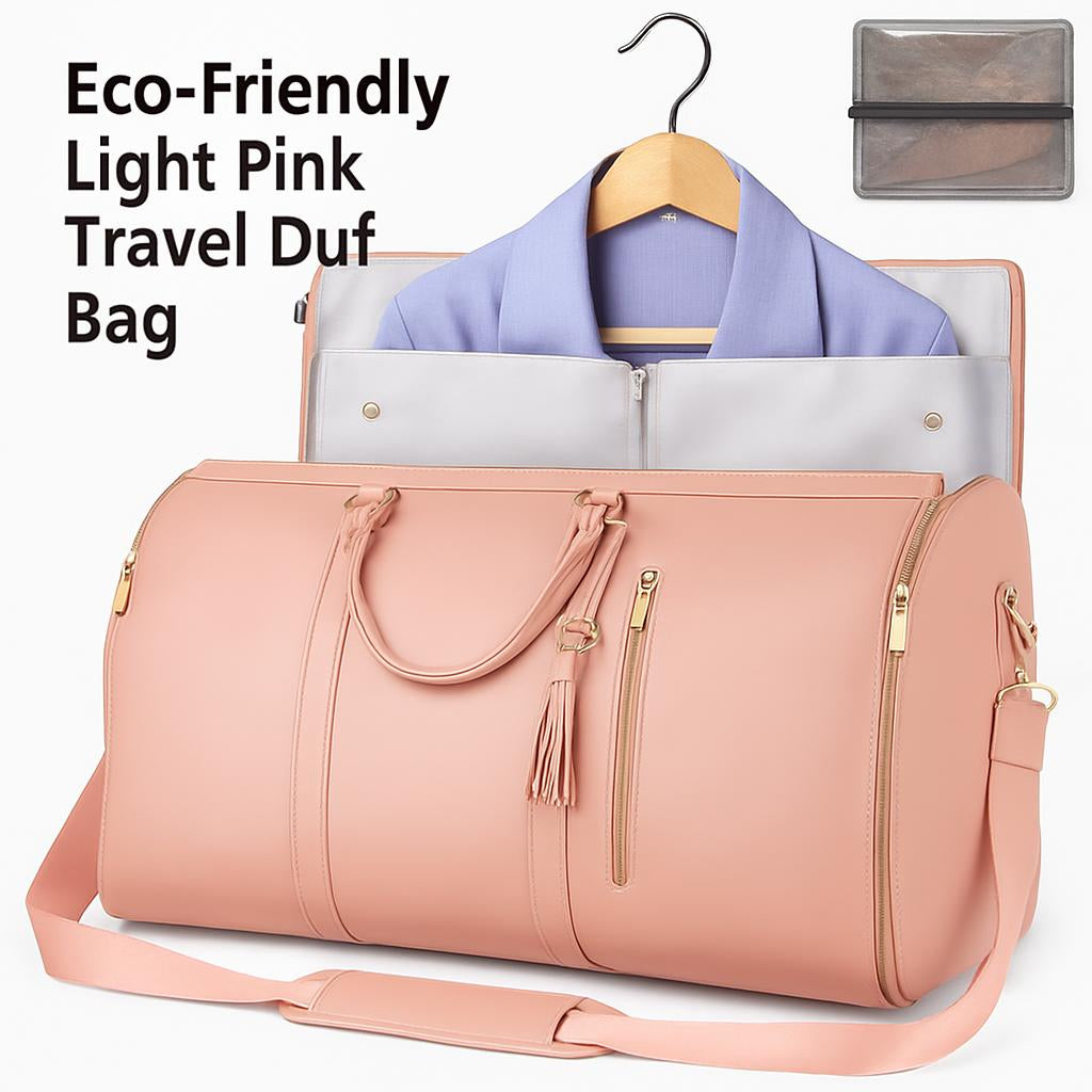 Eco-Friendly Light Pink Travel Duffel Bag
