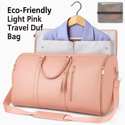Eco-Friendly Light Pink Travel Duffel Bag