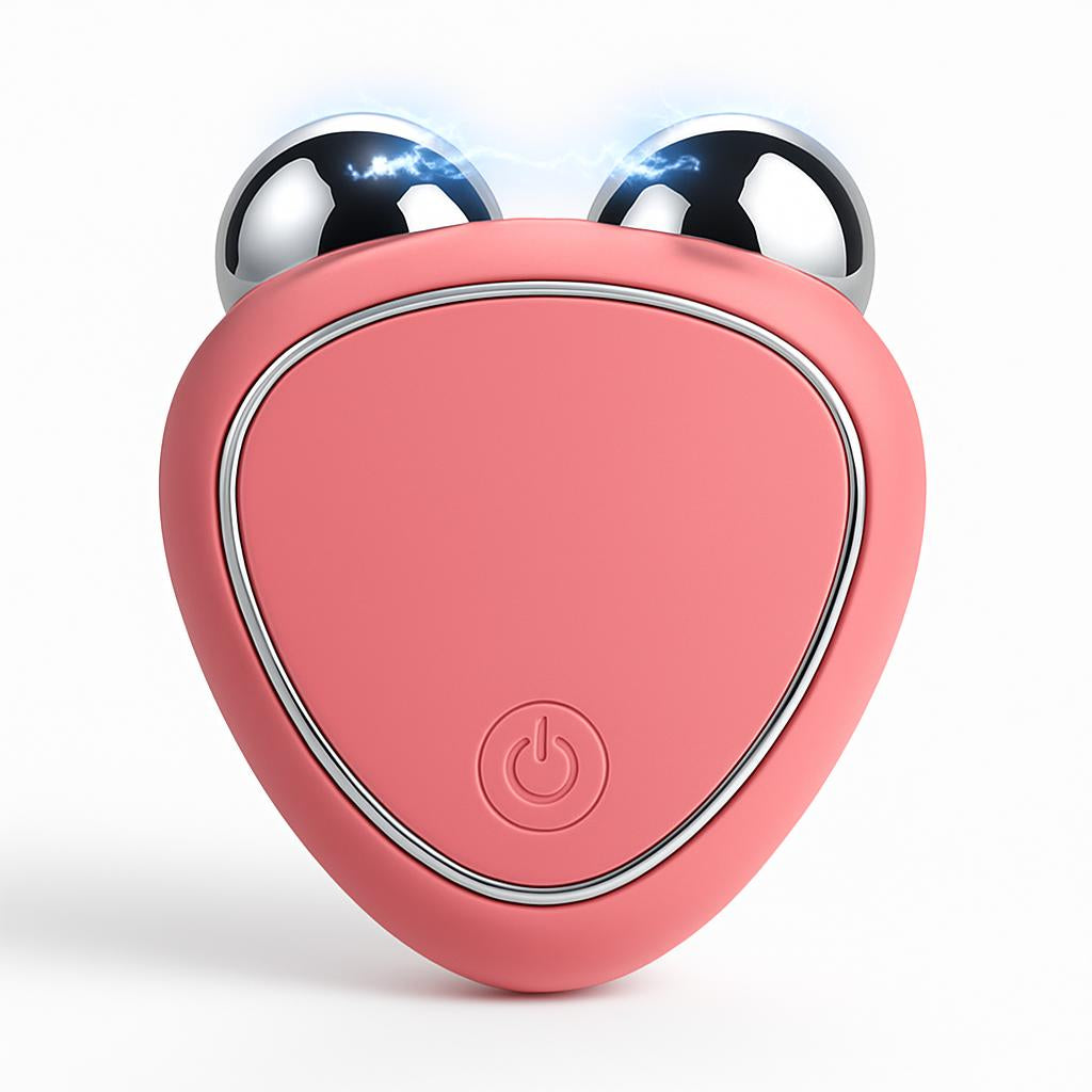 Pink V-Shaped Facial Massager for Wellness and Sustainability