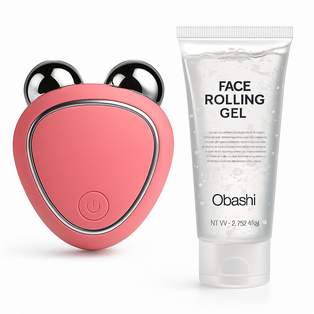 Pink V-Shaped Facial Massager for Wellness and Sustainability