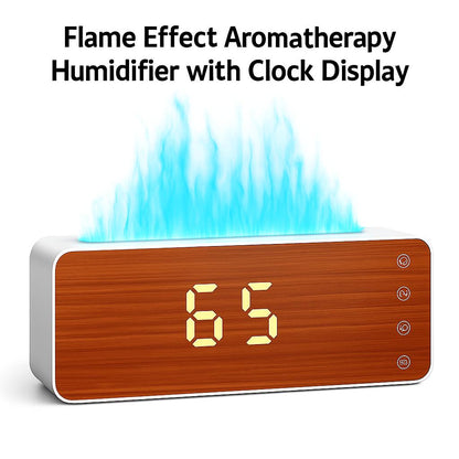 Digital Display Humidifier with Wood Finish and White Accents