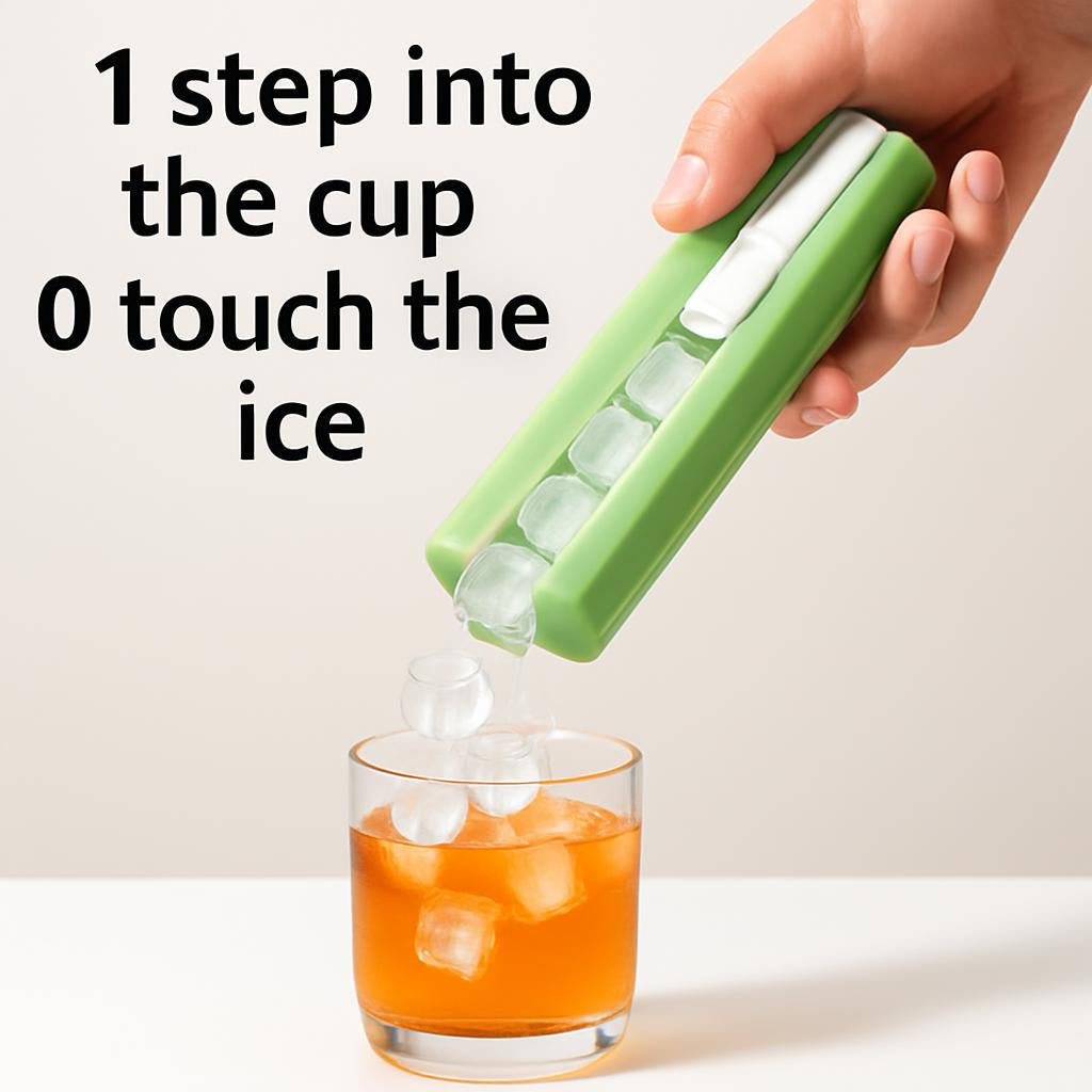 Eco-Friendly Reusable Ice Cube Tray with Dispenser