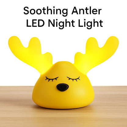 Soothing Pink Antler LED Night Light for Eco-Friendly Homes
