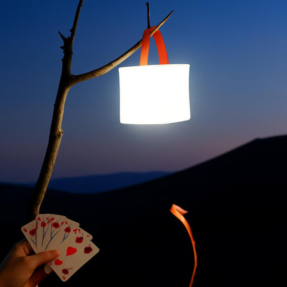 Solar Cube Lantern with Orange Handle
