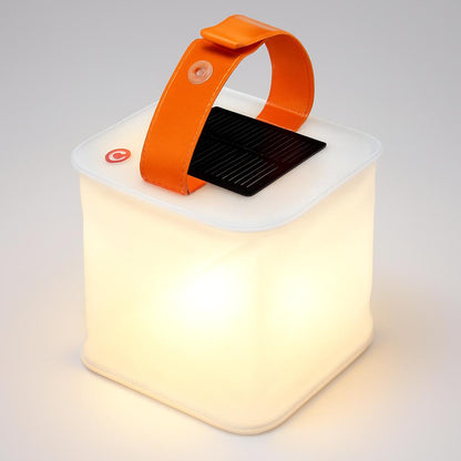 Solar Cube Lantern with Orange Handle