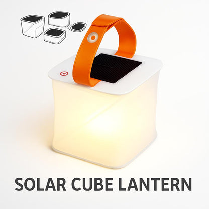 Solar Cube Lantern with Orange Handle