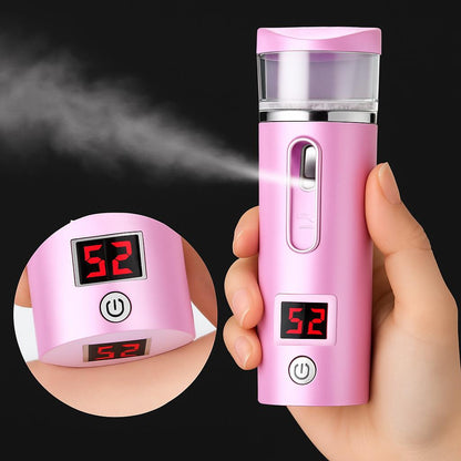 Pink Handheld Mist Sprayer with Digital Display