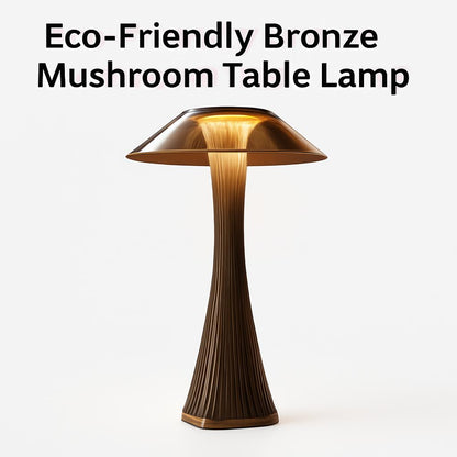 Eco-Friendly Bronze Mushroom Table Lamp