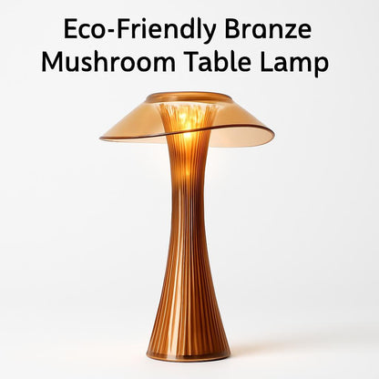 Eco-Friendly Bronze Mushroom Table Lamp