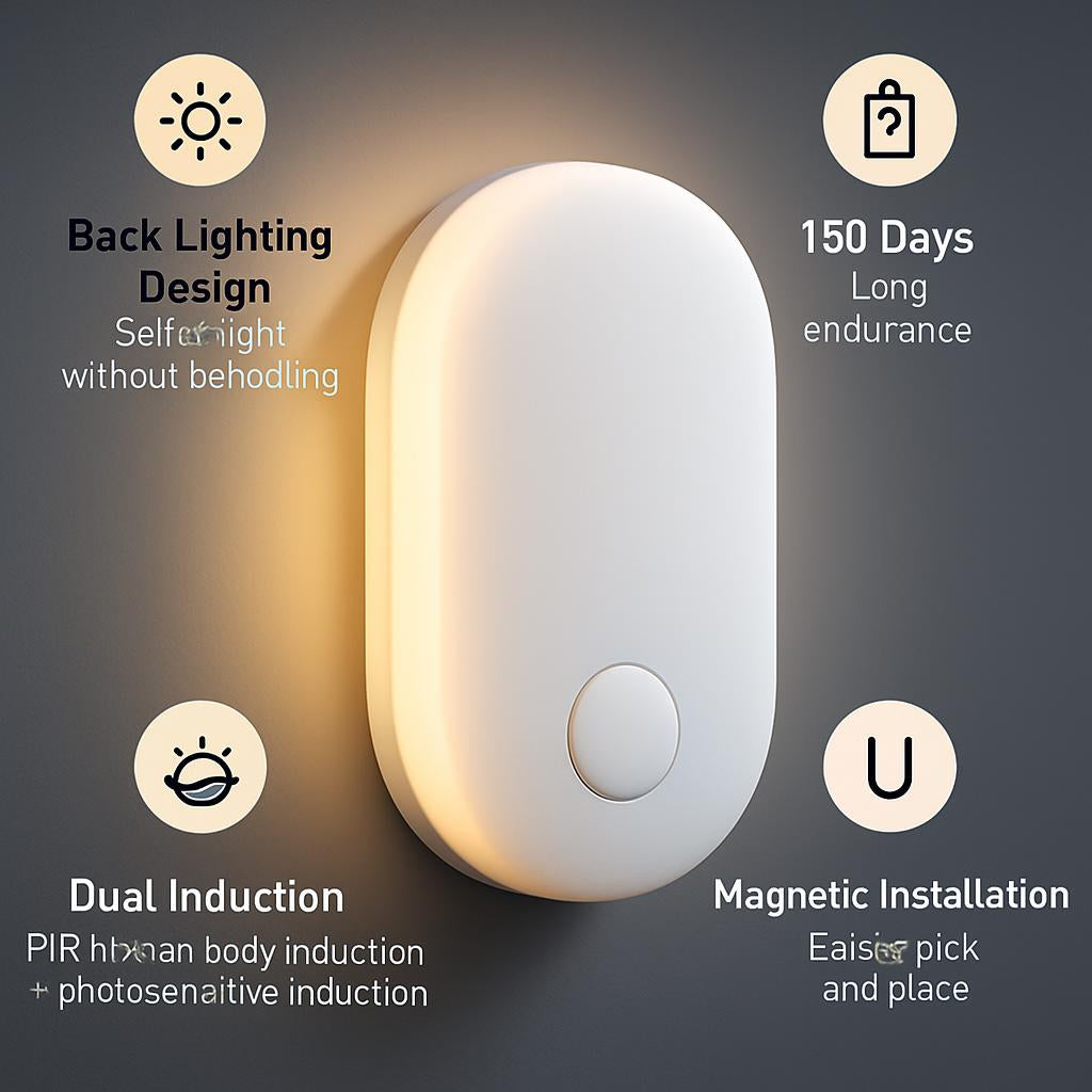 Energy-Efficient LED Induction Night Light - Soft Warm White