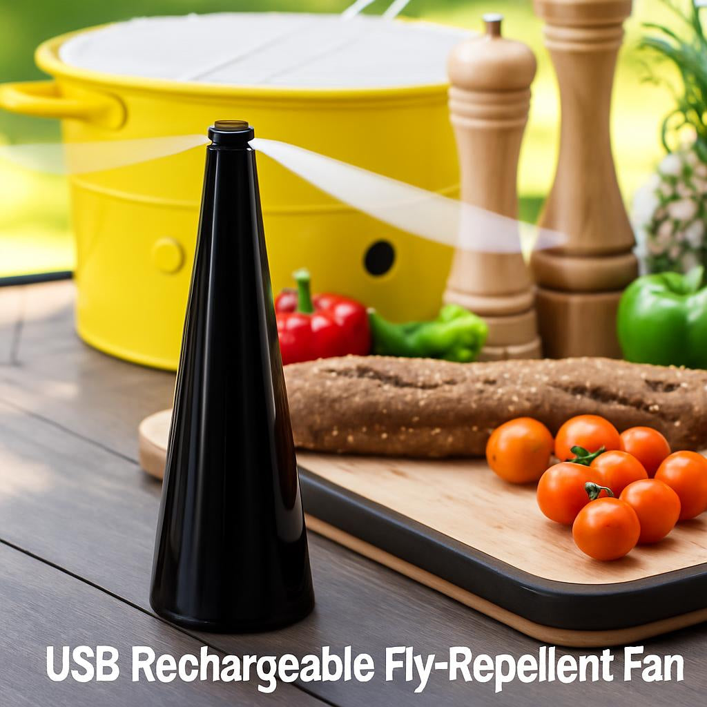 Whisper-Quiet USB Rechargeable Fly-Repellent Fan