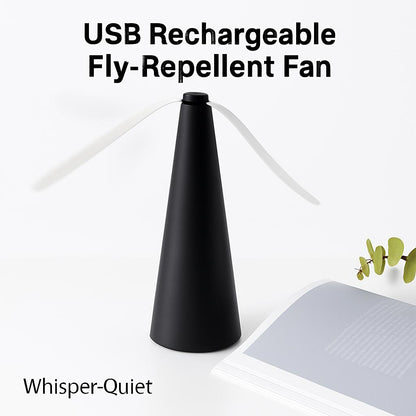 Whisper-Quiet USB Rechargeable Fly-Repellent Fan for Eco-Friendly Pest Control
