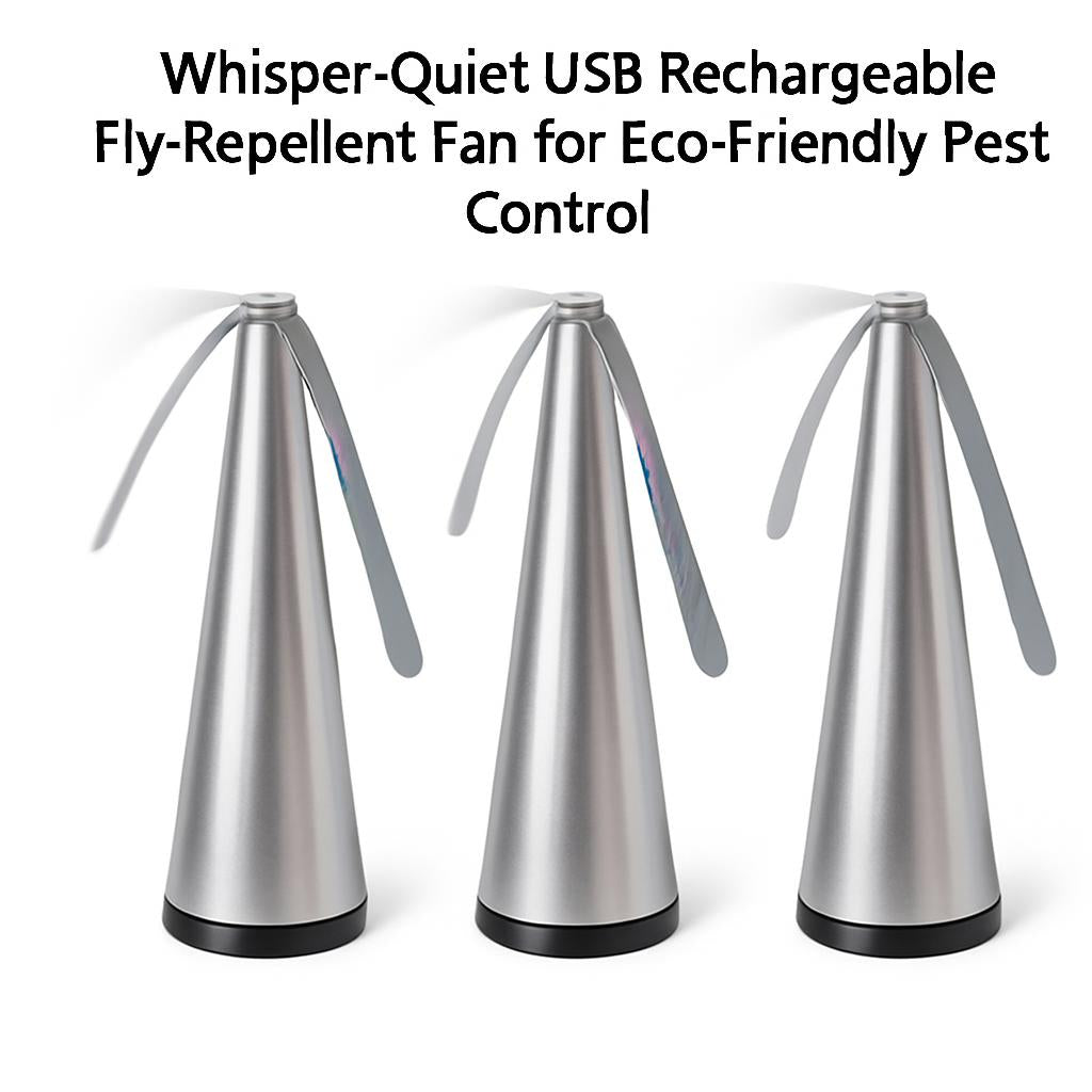 Whisper-Quiet USB Rechargeable Fly-Repellent Fan for Eco-Friendly Pest Control