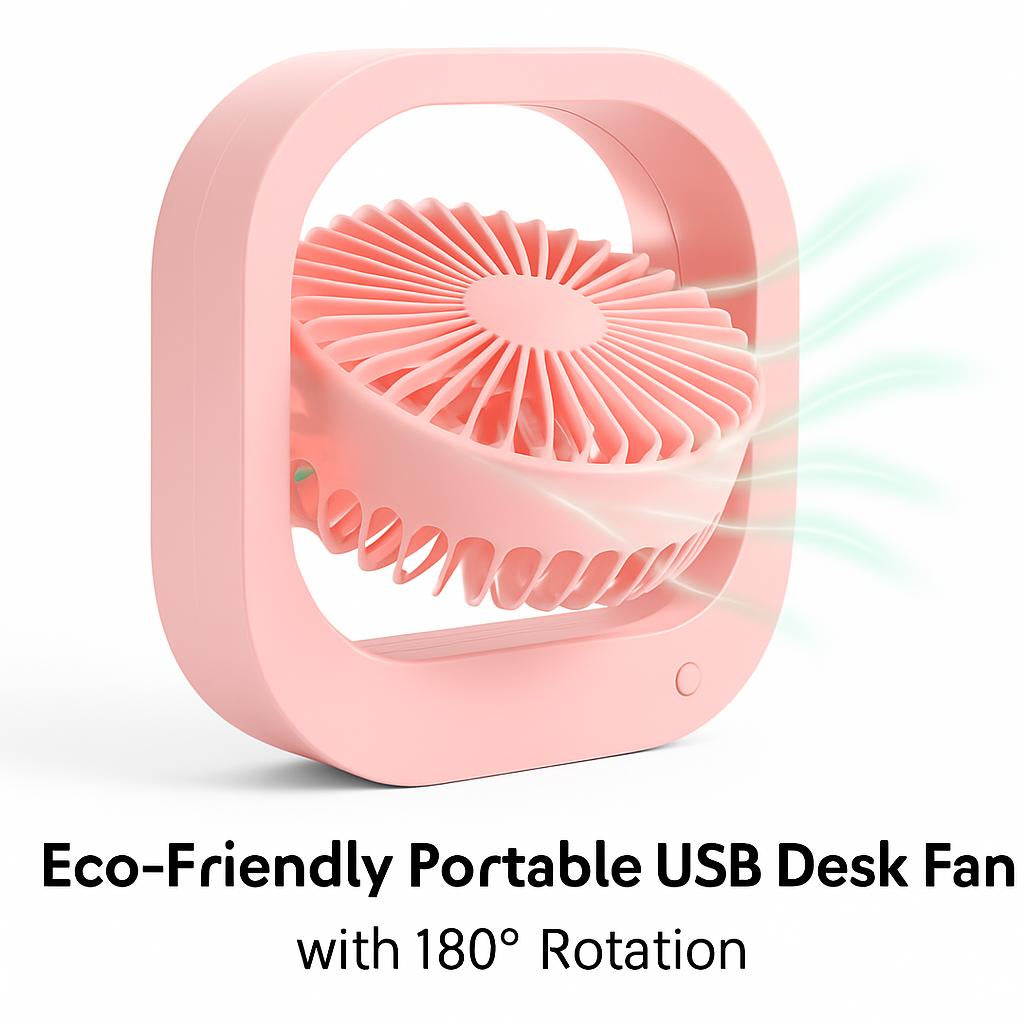 Compact Energy-Efficient Desk Fan in Square Frame