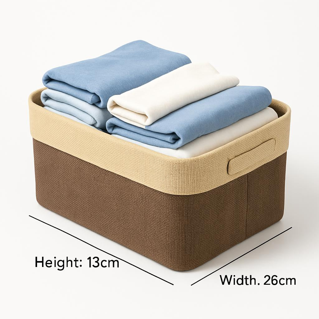 Eco-Friendly Blue Beige Rectangular Storage Baskets