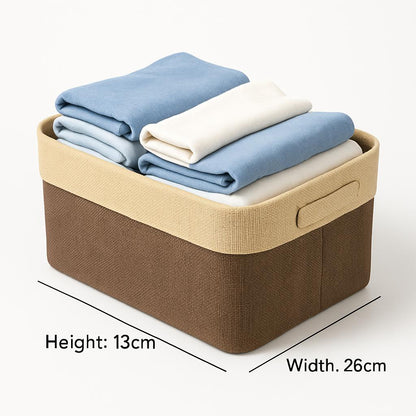 Eco-Friendly Blue Beige Rectangular Storage Baskets