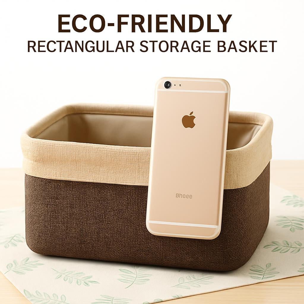 Eco-Friendly Blue Beige Rectangular Storage Baskets