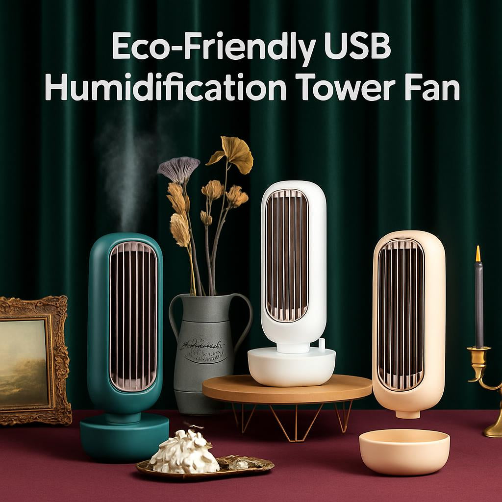 Compact Energy-Efficient Tabletop Fan in Green, White, and Pink