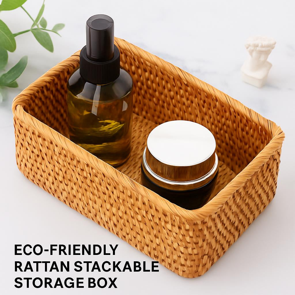 Eco-Friendly Rattan Stackable Storage Box