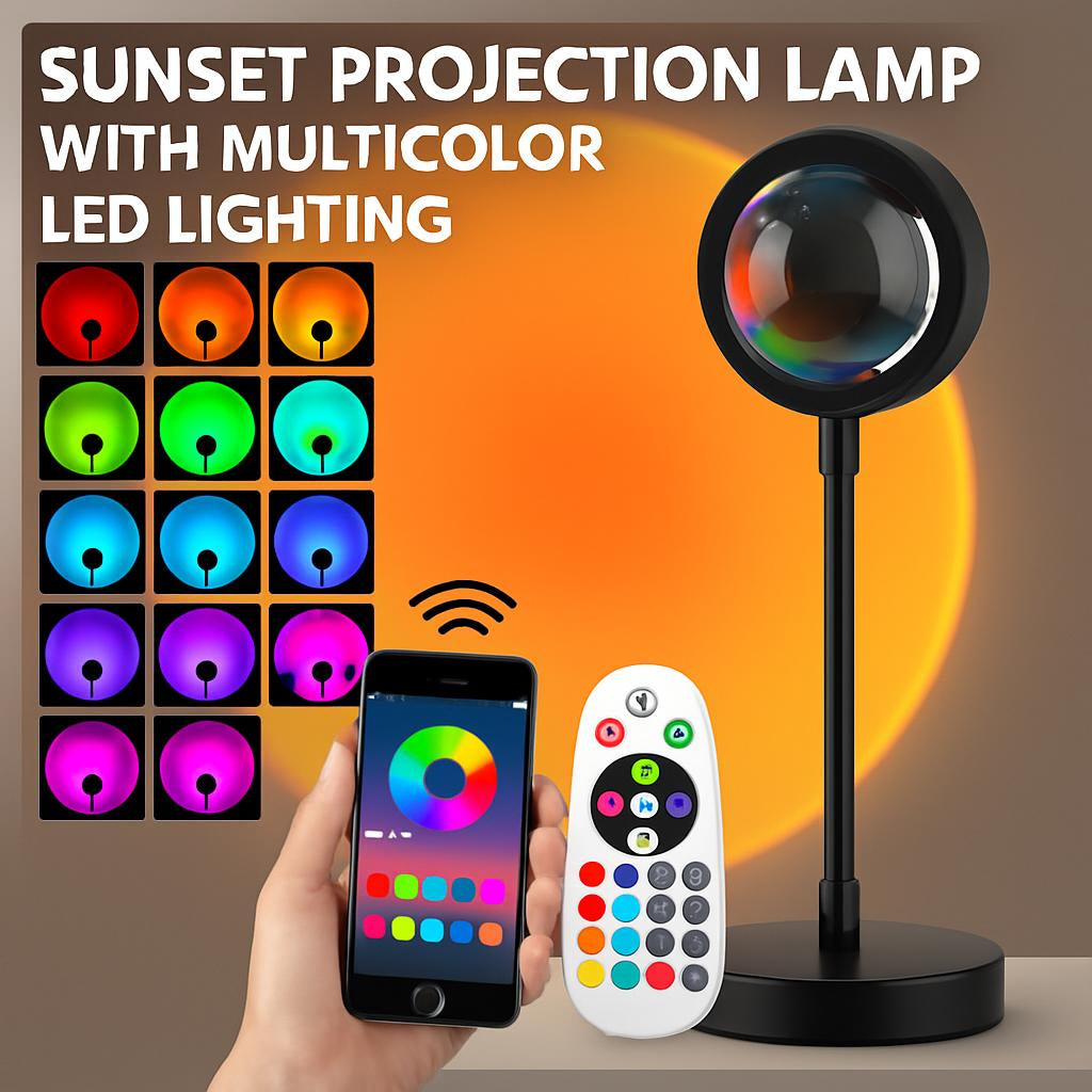 Sunset Projection Lamp with Multicolor LED Lighting