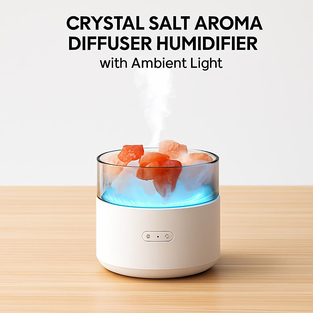 Crystal Salt Aroma Diffuser Humidifier with Ambient Light