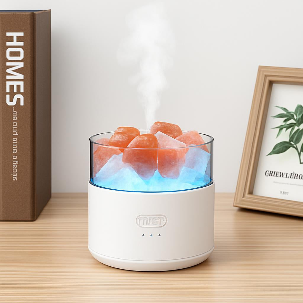 Crystal Salt Aroma Diffuser Humidifier with Ambient Light