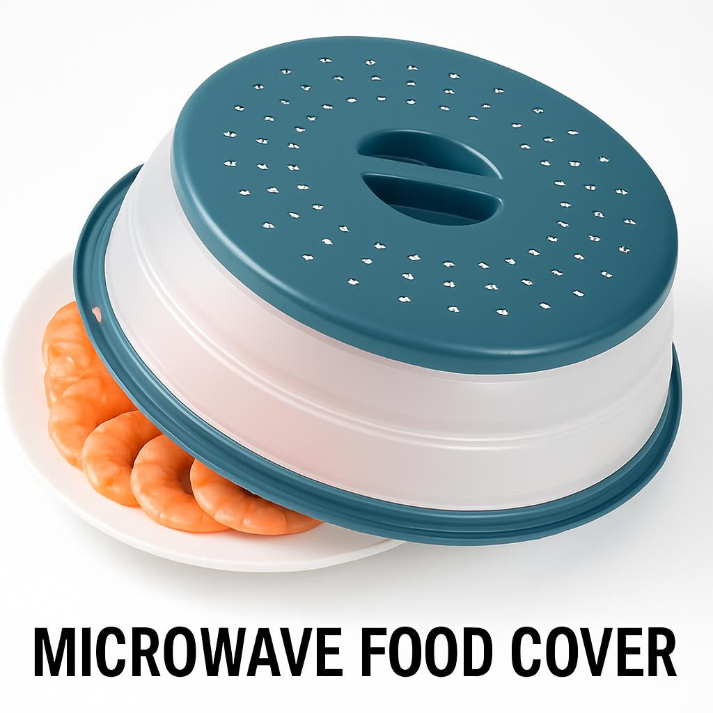 Collapsible Microwave Cover in Blue and Translucent