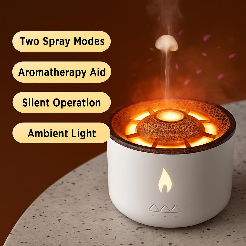 Creative Volcano Aroma Diffuser Flame Lamp
