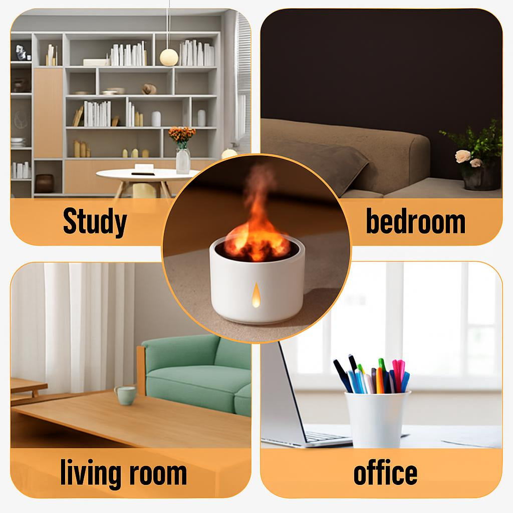 Creative Volcano Aroma Diffuser Flame Lamp