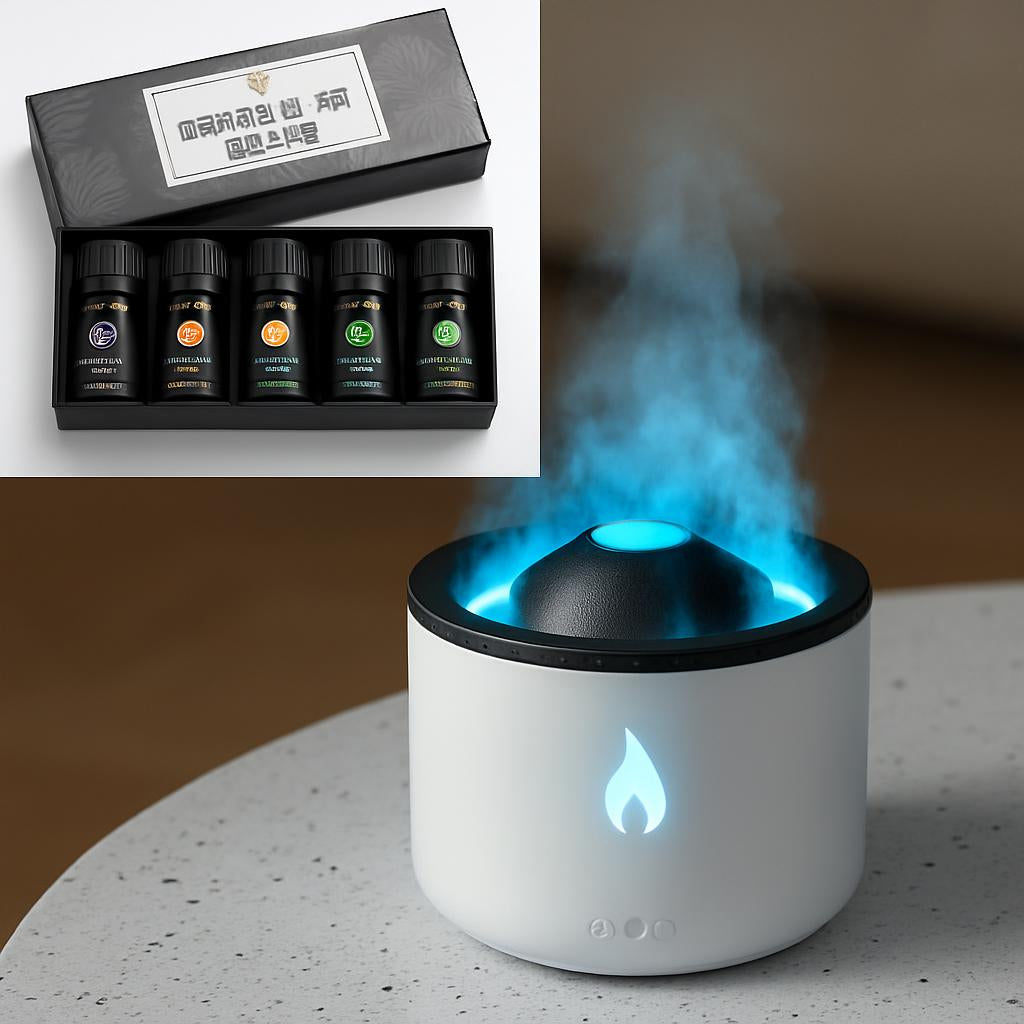 Creative Volcano Aroma Diffuser Flame Lamp