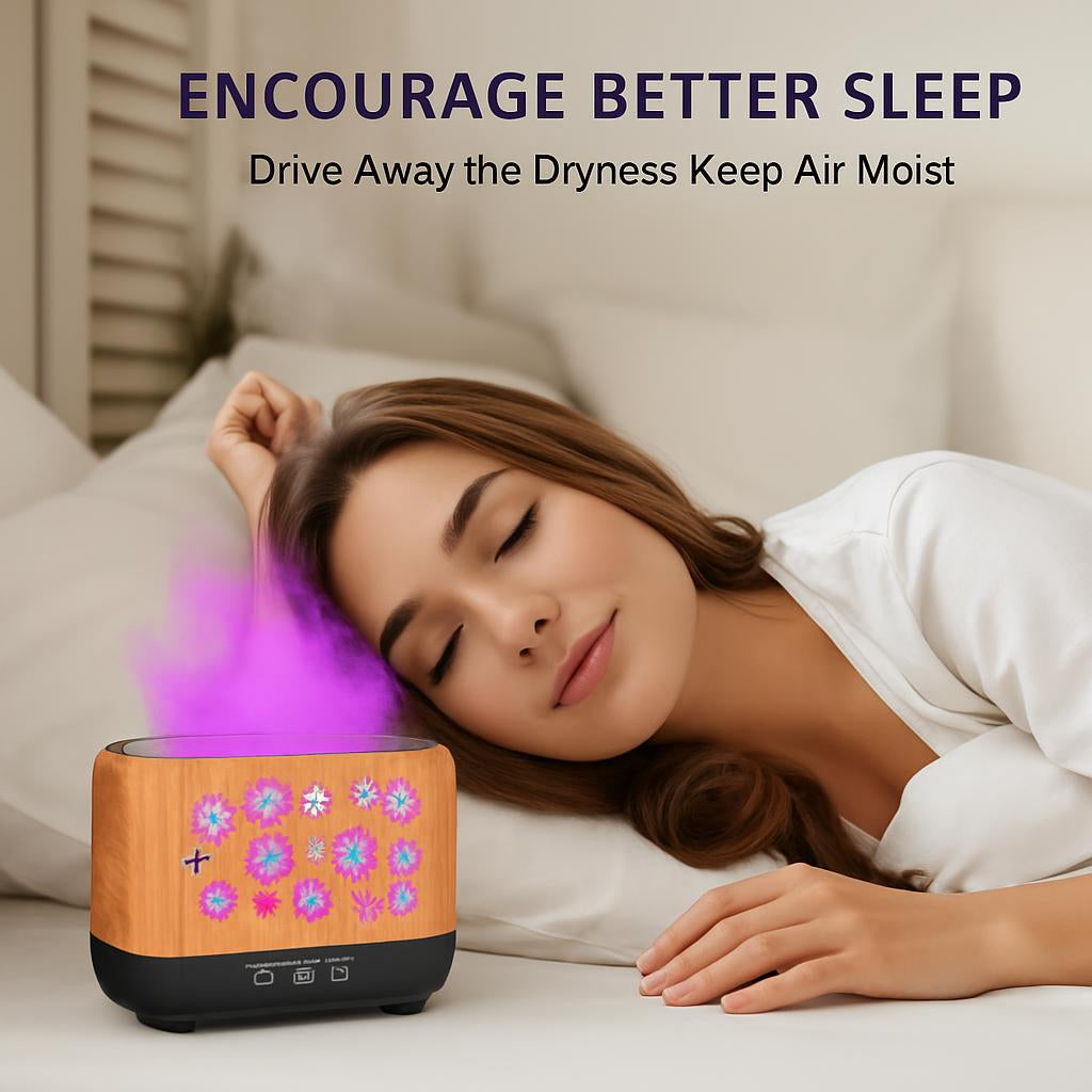 Colorful Snowflake Aromatherapy Humidifier with LED Lights