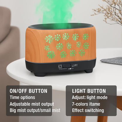 Colorful Snowflake Aromatherapy Humidifier with LED Lights