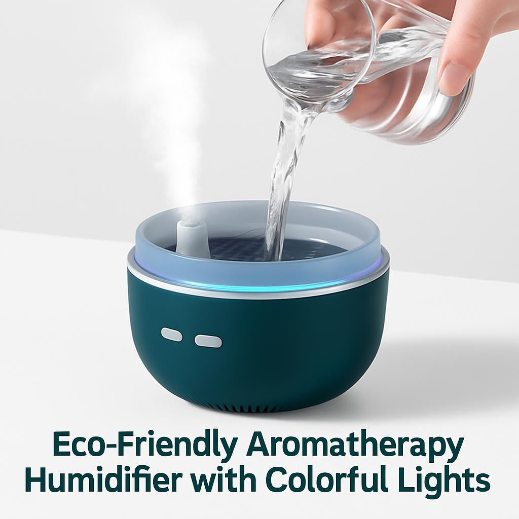 Eco-Friendly Aromatherapy Humidifier with Colorful Lights