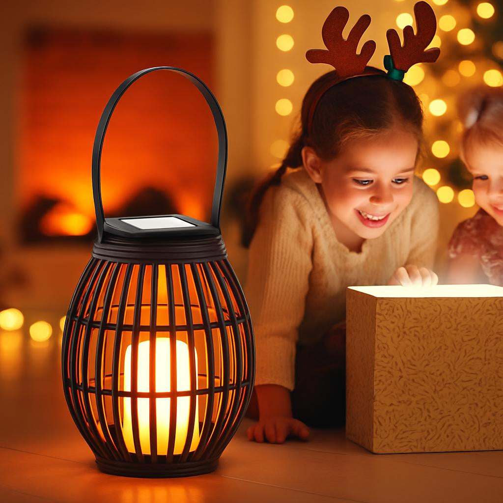 Eco-Friendly Solar Rattan Wind Lamp for Outdoor Ambiance