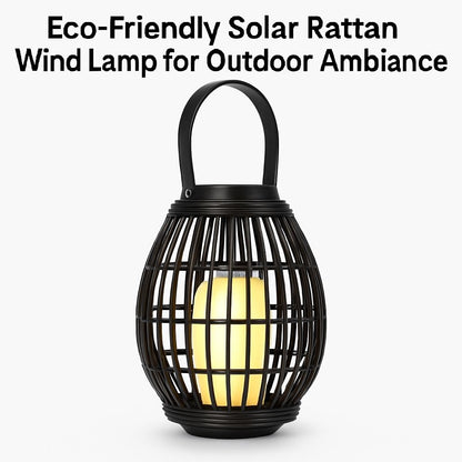 Eco-Friendly Solar Rattan Wind Lamp for Outdoor Ambiance
