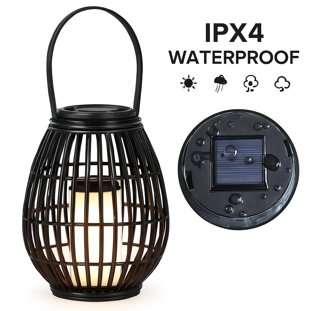 Eco-Friendly Solar Rattan Wind Lamp for Outdoor Ambiance