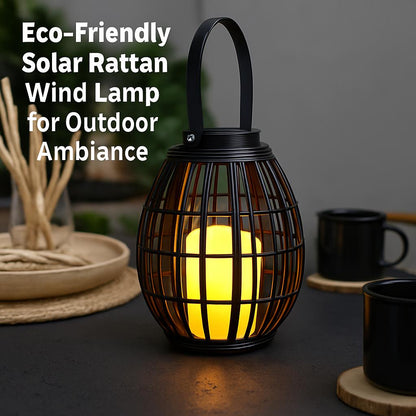 Eco-Friendly Solar Rattan Wind Lamp for Outdoor Ambiance