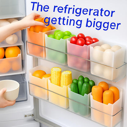 Transparent Refrigerator Storage Bins with Colored Edges