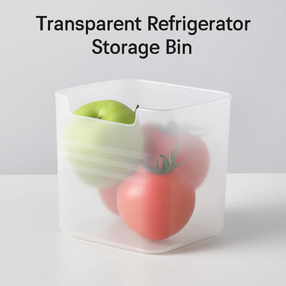 Transparent Refrigerator Storage Bins with Colored Edges for Efficient Organization