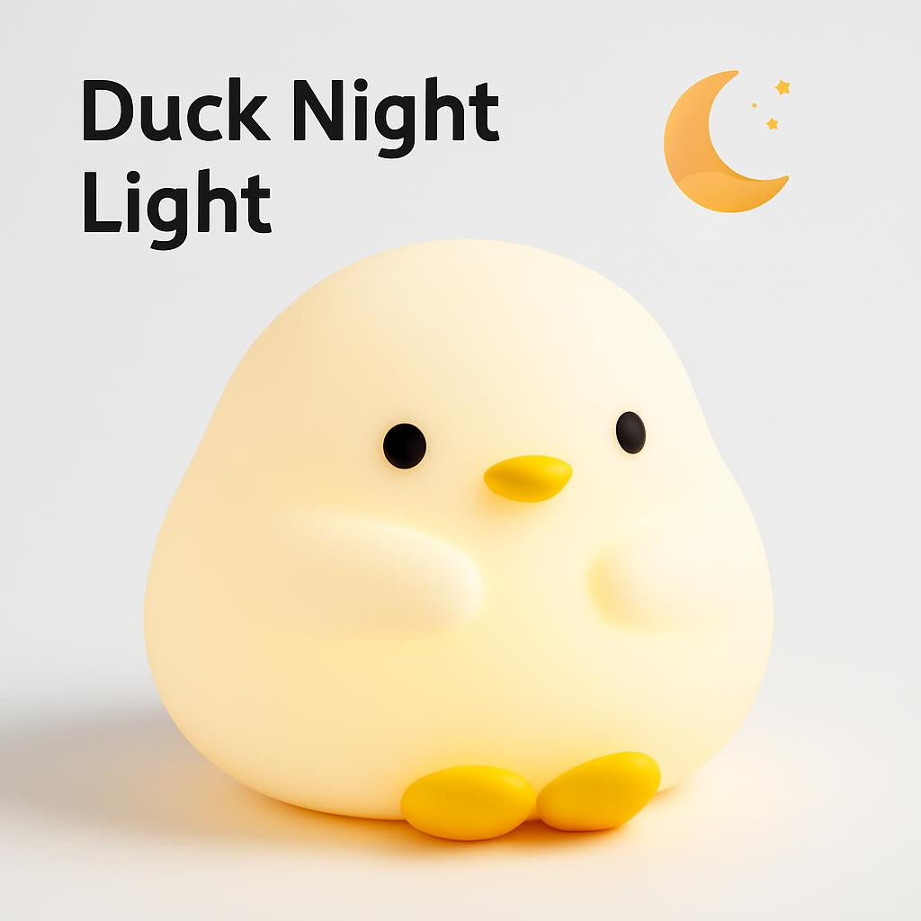 Eco-Friendly Duck Night Light - Soft Silicone LED for Kids