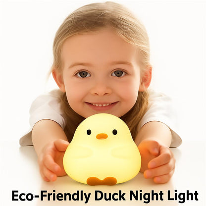 Eco-Friendly Duck Night Light - Soft Silicone LED for Kids